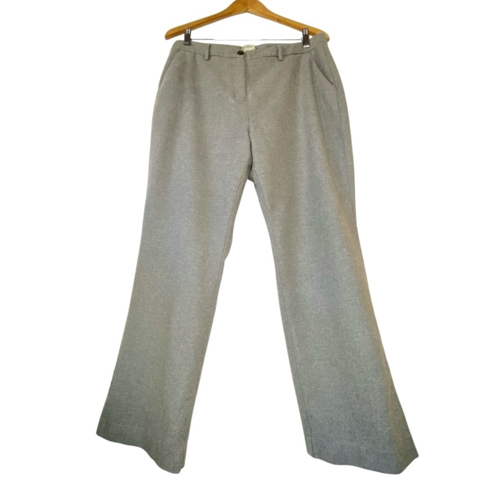 L.L. Bean Cotton Flannel Classic Fit Super Soft Gray Lined Trousers 14p Career
